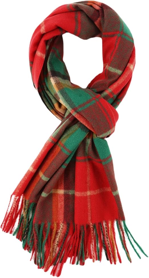 TITAKING Winter Scarf for Women Plaid Blanket Scarf Warm Shawl Wraps Scarves Gifts