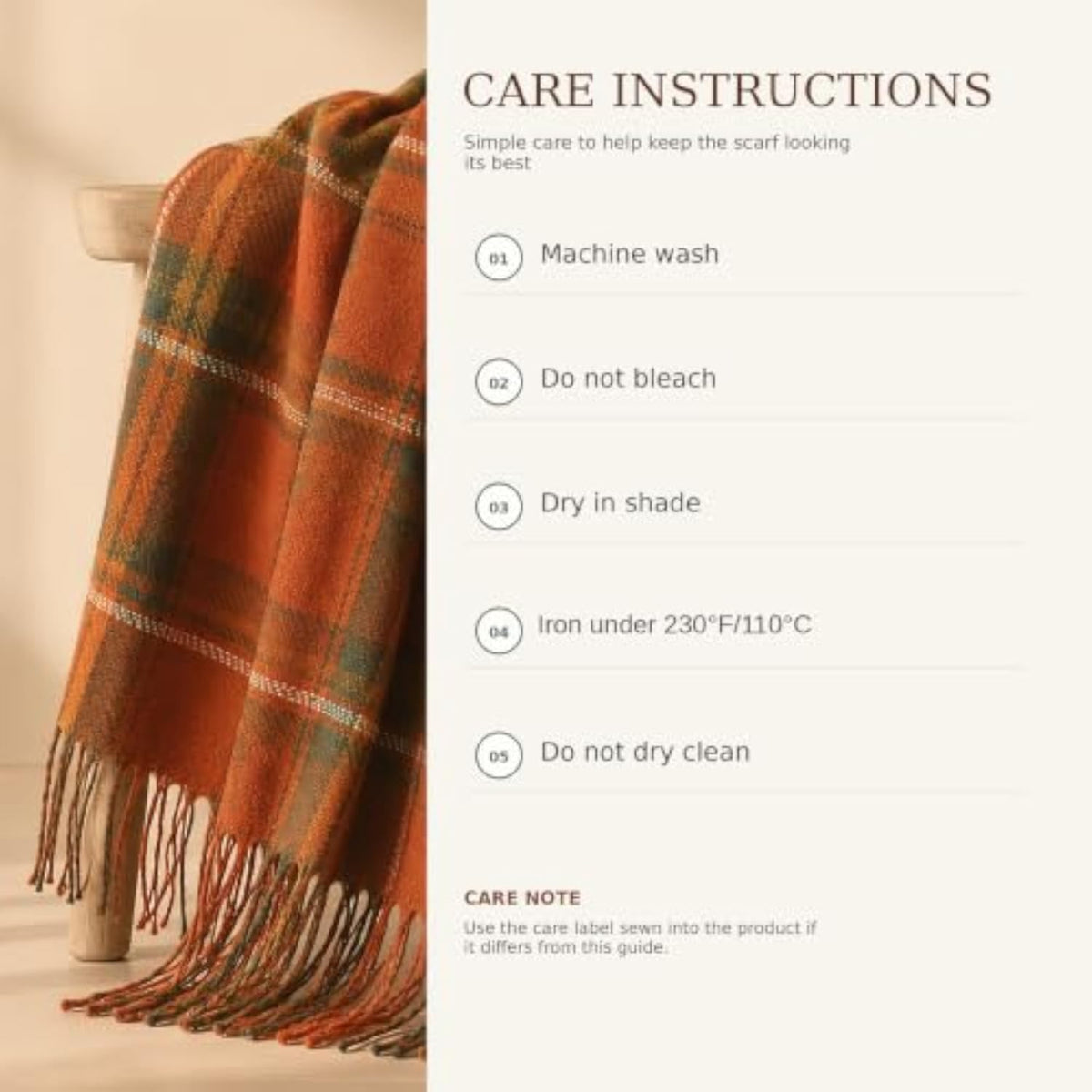 TITAKING Oversized Plaid Fall Winter Scarf