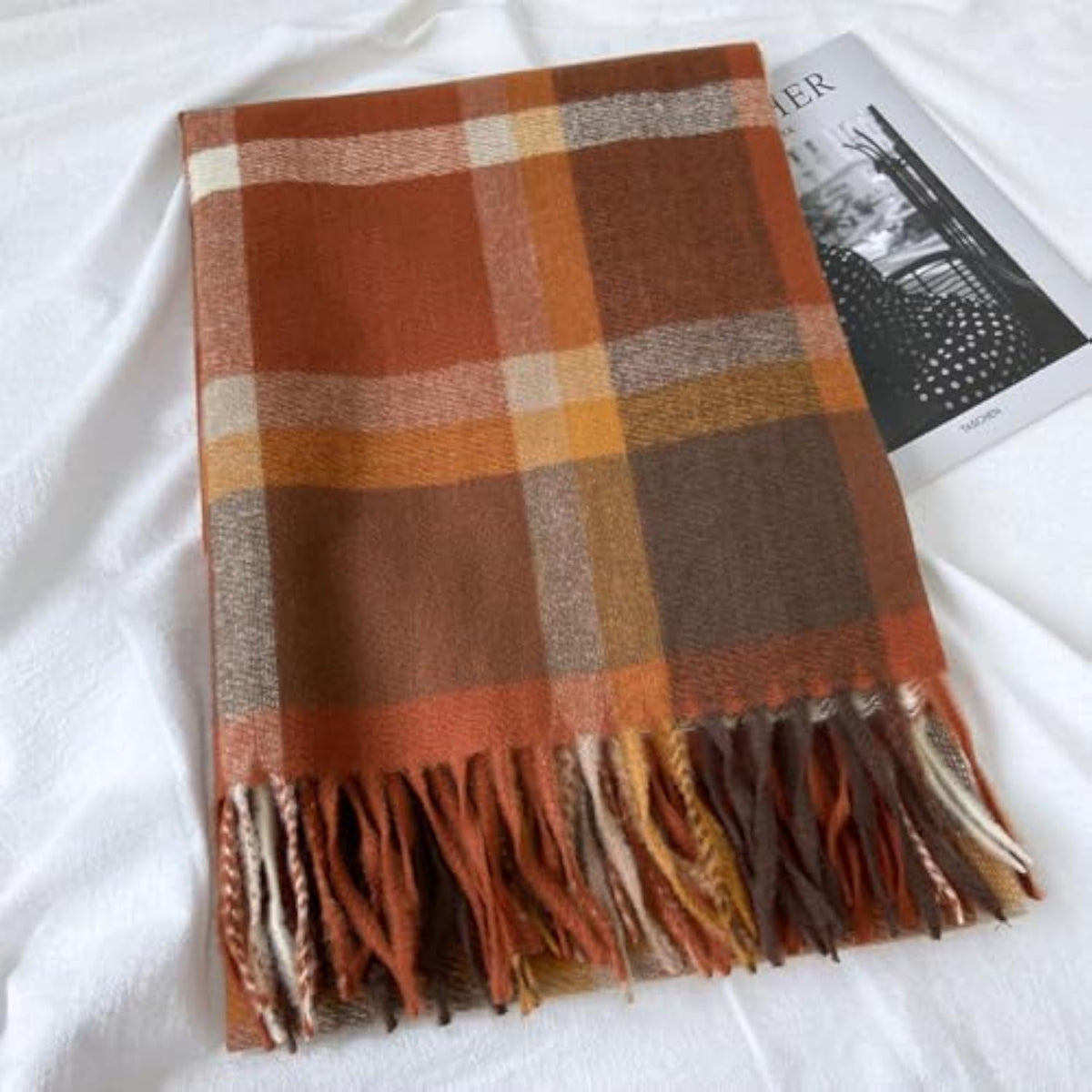 TITAKING Winter Scarf for Women Plaid Blanket Scarf Warm Shawl Wraps Scarves Gifts