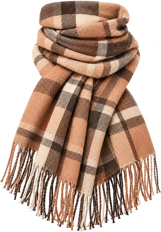 TITAKING Oversized Plaid Fall Winter Scarf