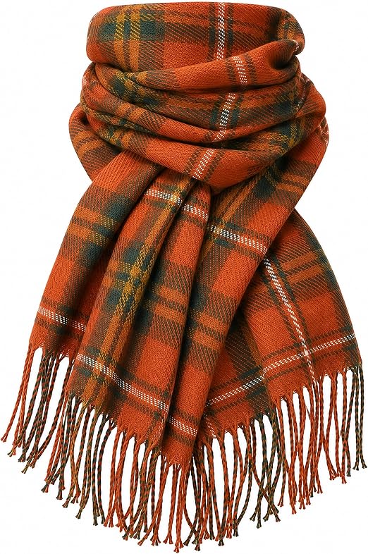 TITAKING Oversized Plaid Fall Winter Scarf