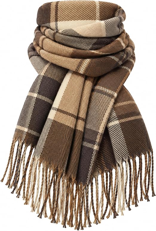 TITAKING Oversized Plaid Fall Winter Scarf
